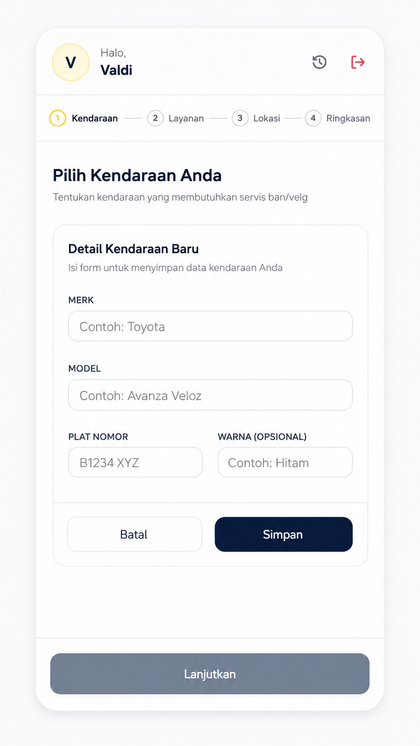 Masukkan Data Kendaraan