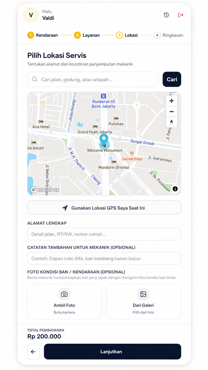 Pilih Lokasi Servis